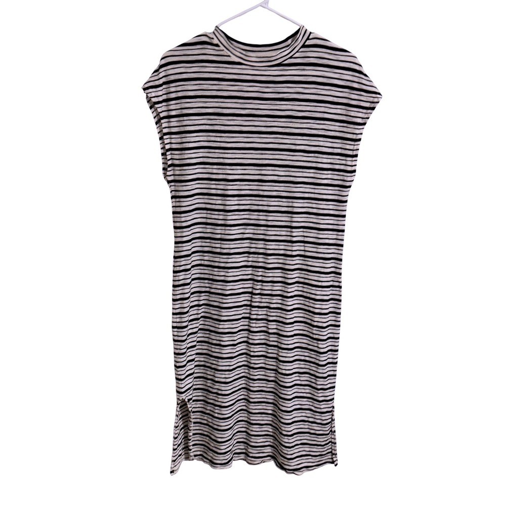 Universal Thread Black White Striped Cotton Sleeveless T-Shirt Dress Small